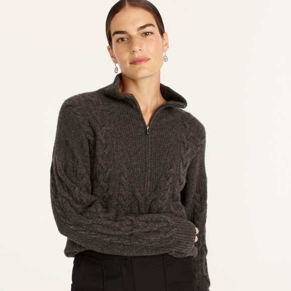 J. Crew Sweaters - J.Crew Size Small Cable Knit Half Zip Sweater in Supersoft Yarn